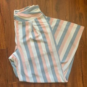 NWT Charming Charlie Striped Lightweight Sheer Partial Lined Pants Size L
